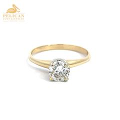 Women's Diamond Solitaire Ring .80 CT 14K Yellow Gold Size:8